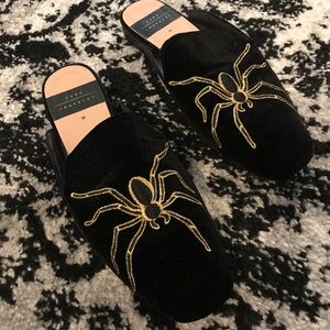 Velvet slip on loafers